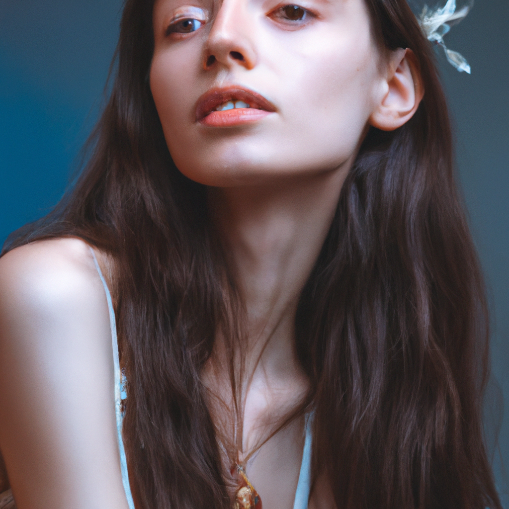 Retrato editorial minimalista con fondo claro y sombras suaves